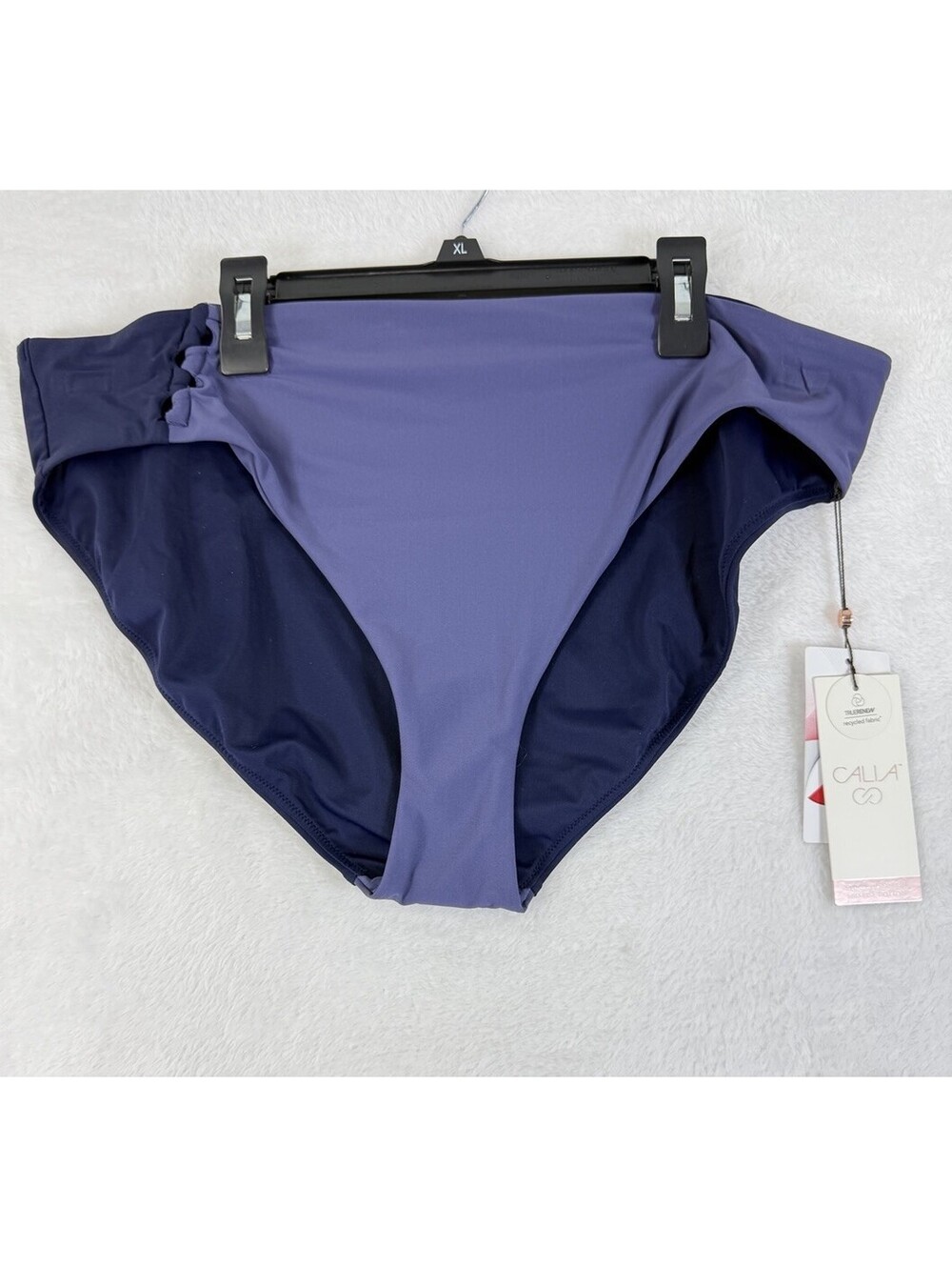 Calia Swim Bottom XL Purple Mid Rise Looped Womens Tankini Swimwear New NWT